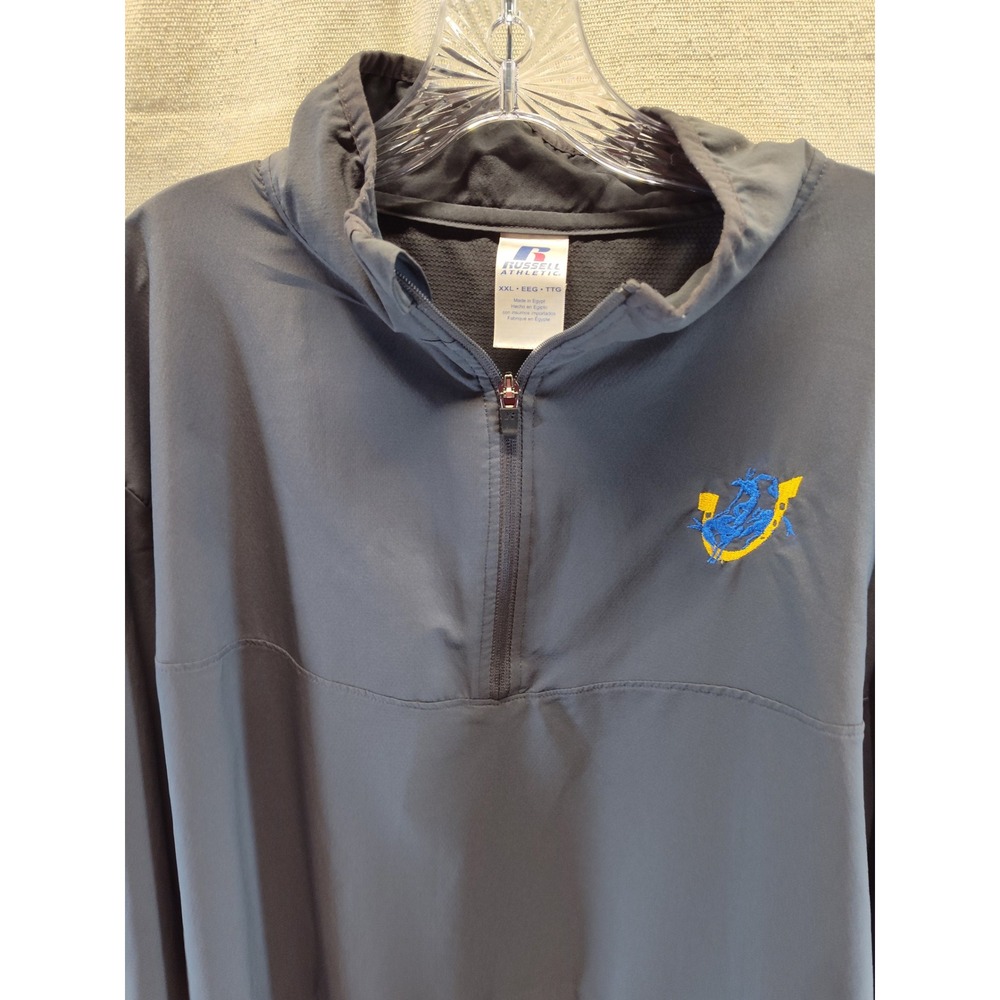 Russell Athletic SAU Muleriders 1/4 Zip Windbreaker Gray XXL Southern Arkansas - Picture 3 of 6